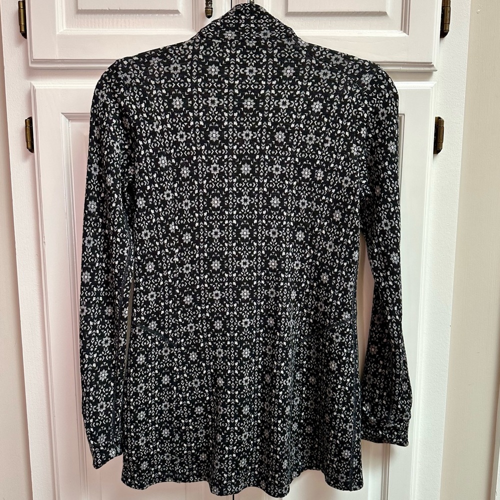 Ibex Juliette Zip Tunic Jacket 100% Merino Wool Black & White Size XS-- travel ! - Picture 3 of 16